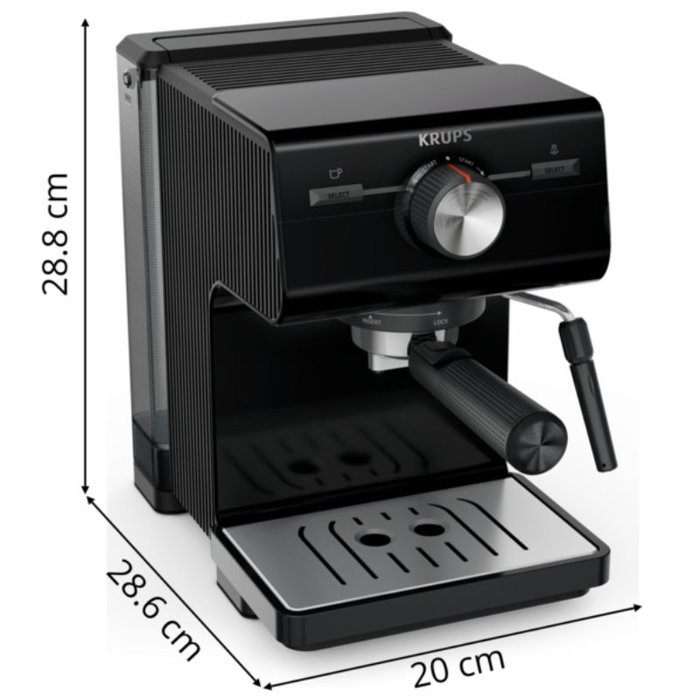 Krups Authentic XP381810 Cafetera Espresso Semi-automática Negra Krups Authentic XP381810 Cafetera Espresso Semi-automática Negra